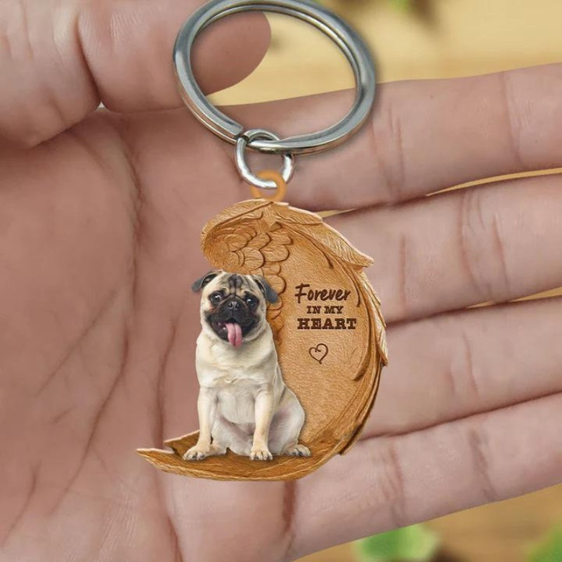 Pug Forever In My Heart Acrylic Keychain FK048-Jolura