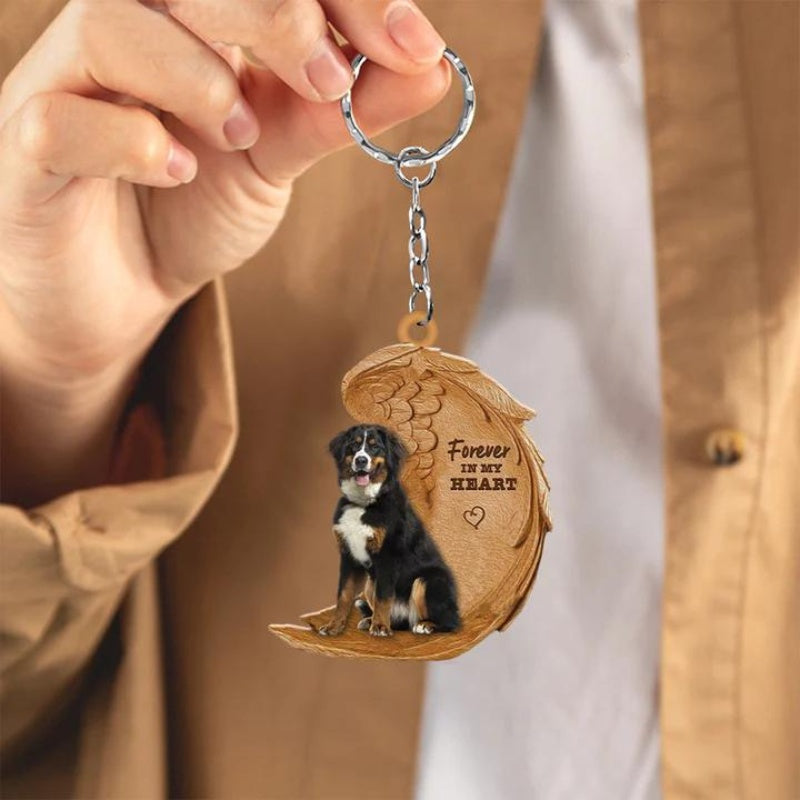 Bernese Mountain Forever In My Heart Acrylic Keychain FK054-Jolura