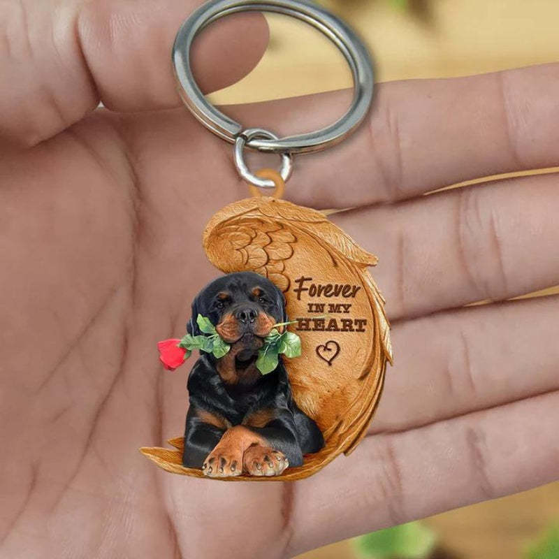 Rottweiler Forever In My Heart Acrylic Keychain FK055-Jolura