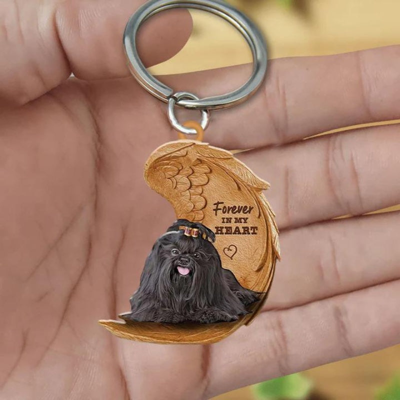 Black Shih Tzu Forever In My Heart Acrylic Keychain FK056-Jolura