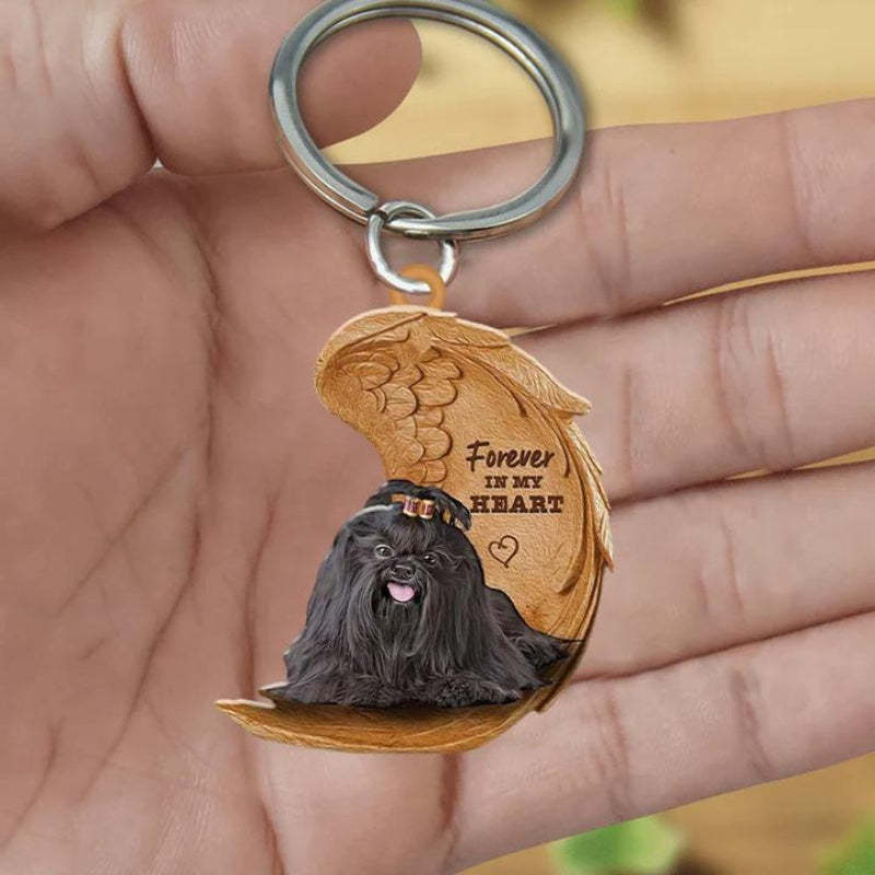 Black Shih Tzu Forever In My Heart Acrylic Keychain FK056-Jolura