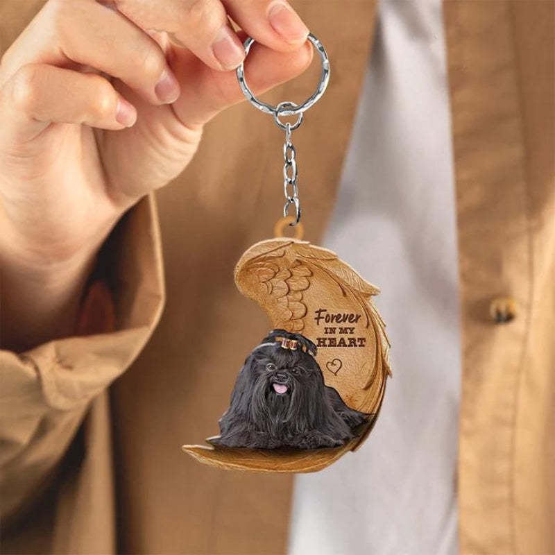 Black Shih Tzu Forever In My Heart Acrylic Keychain FK056-Jolura