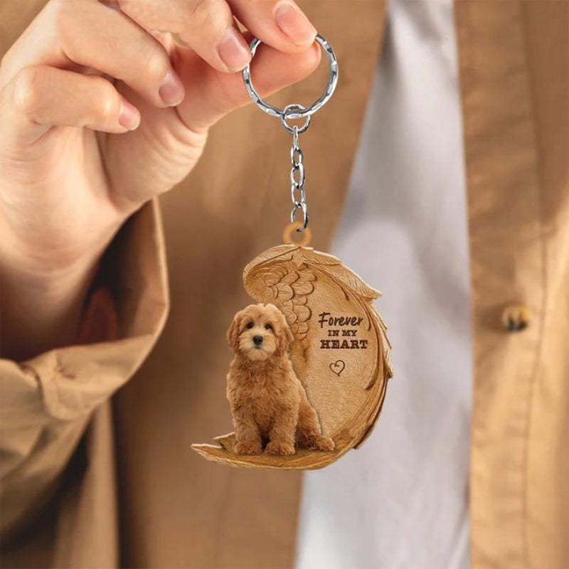 Goldendoodle Forever In My Heart Acrylic Keychain FK059-Jolura