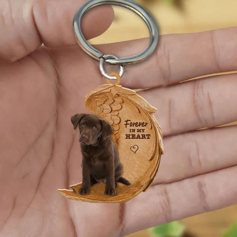 Chocolate Labrador Forever In My Heart Acrylic Keychain FK063-Jolura