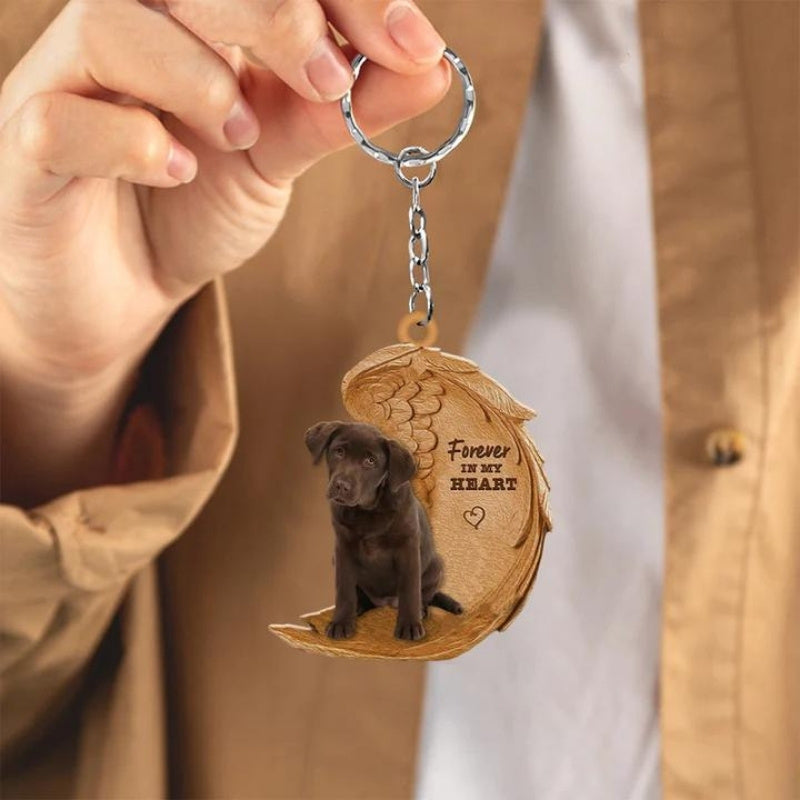 Chocolate Labrador Forever In My Heart Acrylic Keychain FK063-Jolura