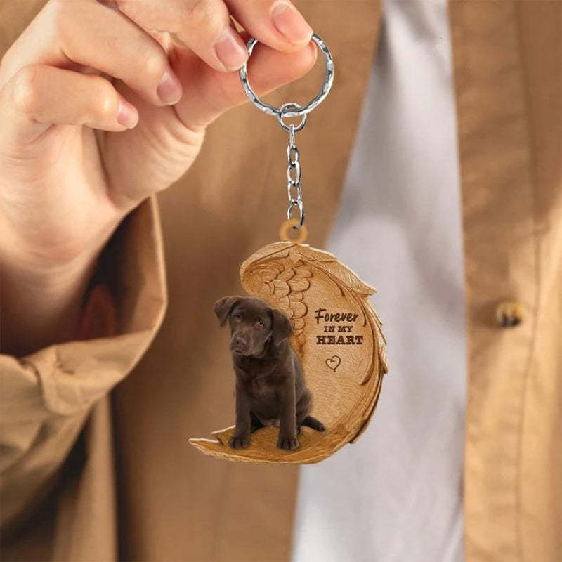 Chocolate Labrador Forever In My Heart Acrylic Keychain FK063-Jolura