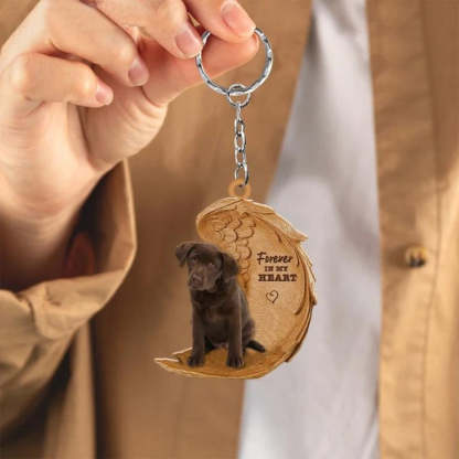 Chocolate Labrador Forever In My Heart Acrylic Keychain FK063-Jolura