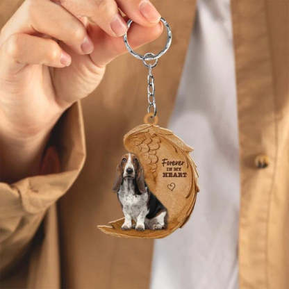 Basset Hound Forever In My Heart Acrylic Keychain FK064-Jolura