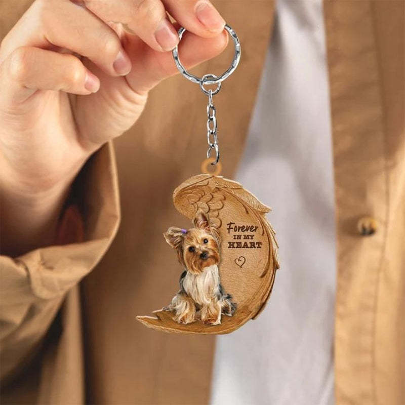 Yorkshire Terrier Forever In My Heart Acrylic Keychain FK066-Jolura
