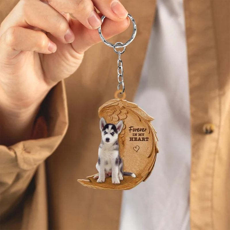 Siberian Husky Forever In My Heart Acrylic Keychain FK067-Jolura