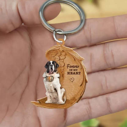 Saint Bernard Forever In My Heart Acrylic Keychain FK068-Jolura