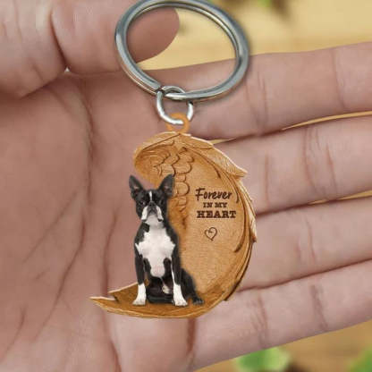 Boston Terrier Forever In My Heart Acrylic Keychain FK080-Jolura