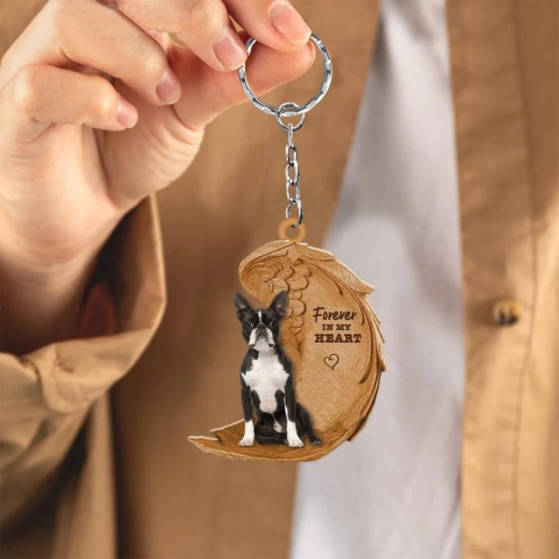 Boston Terrier Forever In My Heart Acrylic Keychain FK080-Jolura