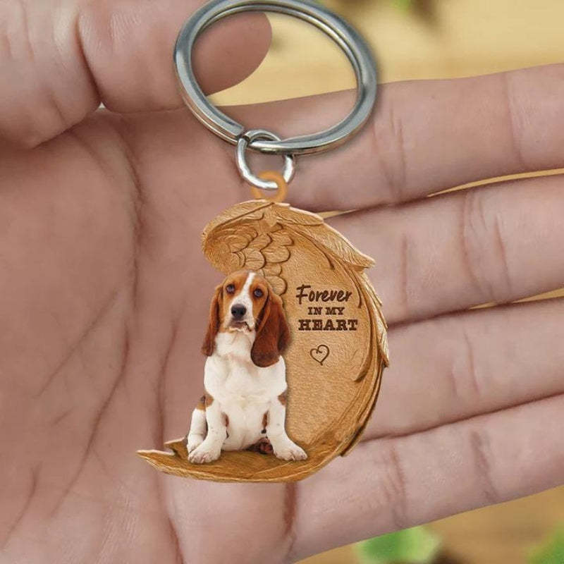 Basset Hound Forever In My Heart Acrylic Keychain FK081-Jolura