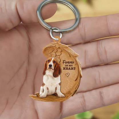 Basset Hound Forever In My Heart Acrylic Keychain FK081-Jolura