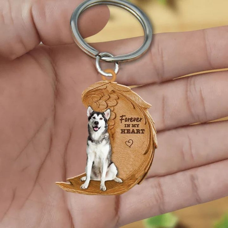 Alaskan Malamute Forever In My Heart Acrylic Keychain FK082-Jolura