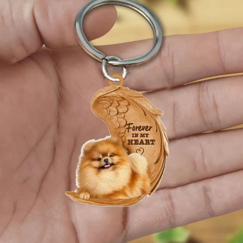Pomeranian Forever In My Heart Acrylic Keychain FK086-Jolura