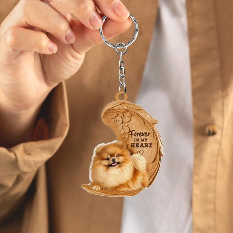 Pomeranian Forever In My Heart Acrylic Keychain FK086-Jolura