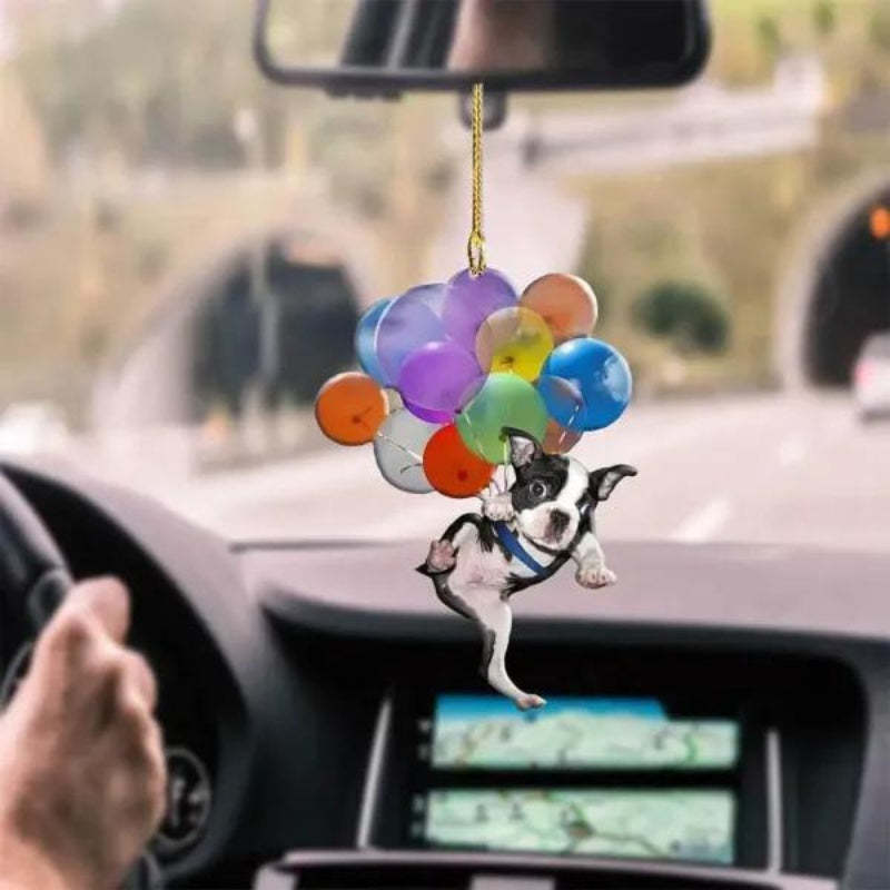 Boston Terrier Fly With Bubbles Car Hanging Ornament BC001-Jolura
