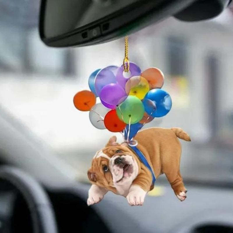 Bulldog Fly With Bubbles Car Hanging Ornament BC002-Jolura