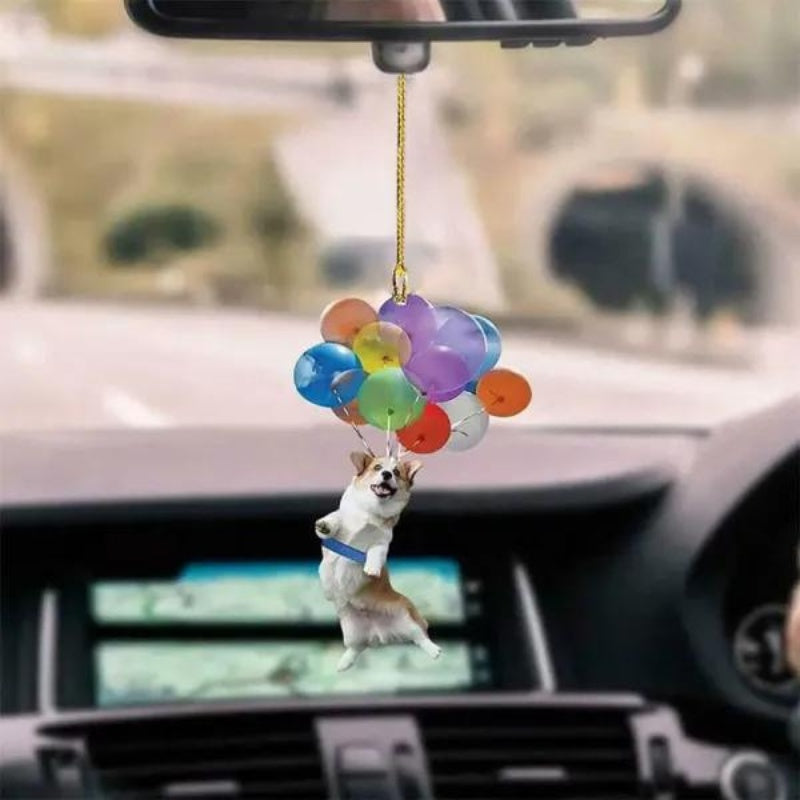 Corgi Fly With Bubbles Car Hanging Ornament BC008-Jolura