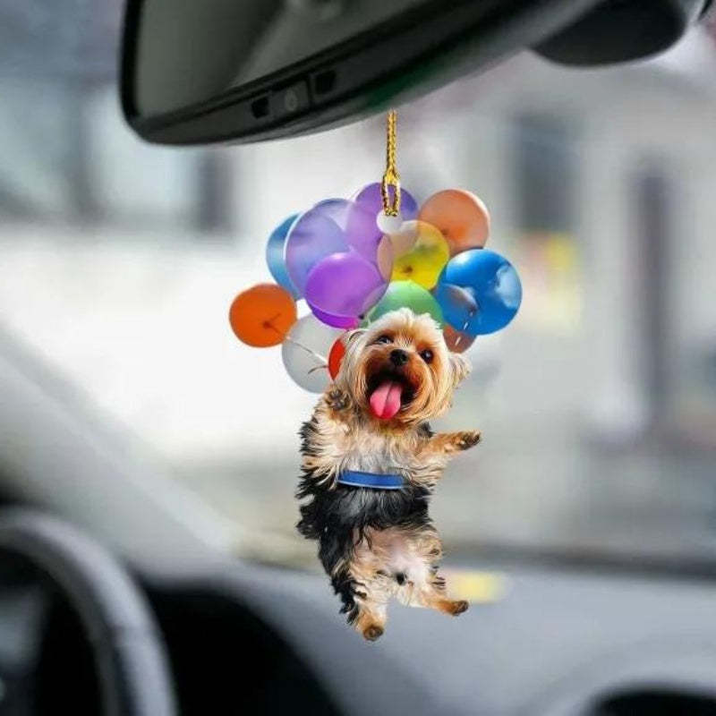Yorkshire Terrier Fly With Bubbles Car Hanging Ornament BC011-Jolura
