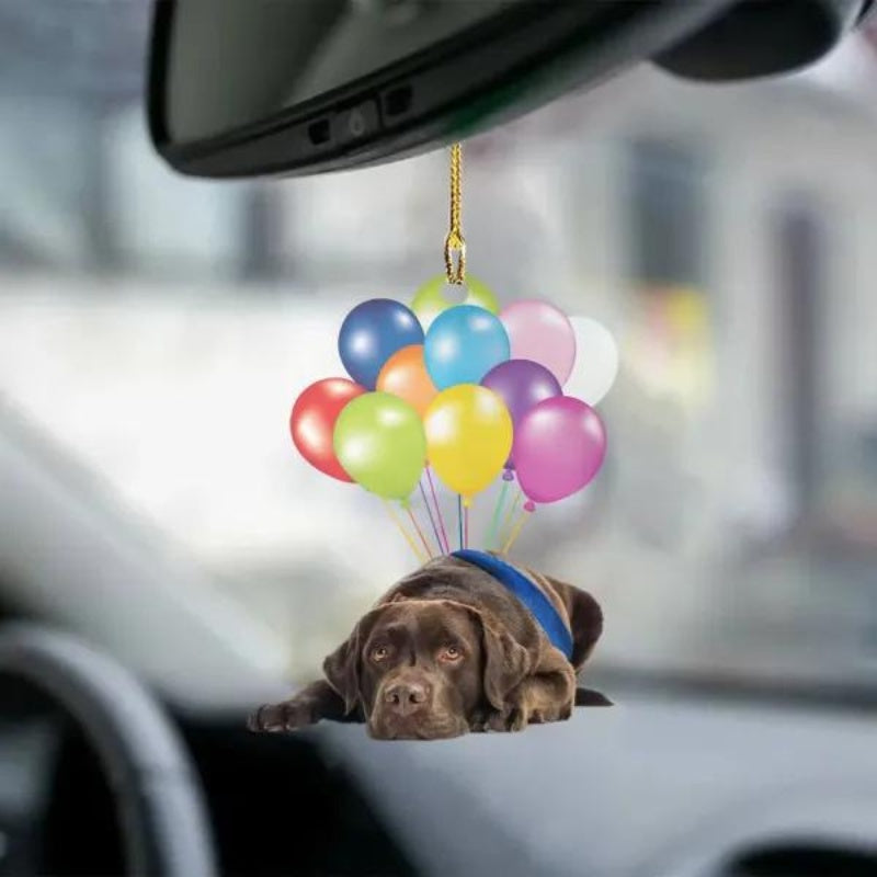 Chocolate Labrador Fly With Bubbles Car Hanging Ornament BC015-Jolura