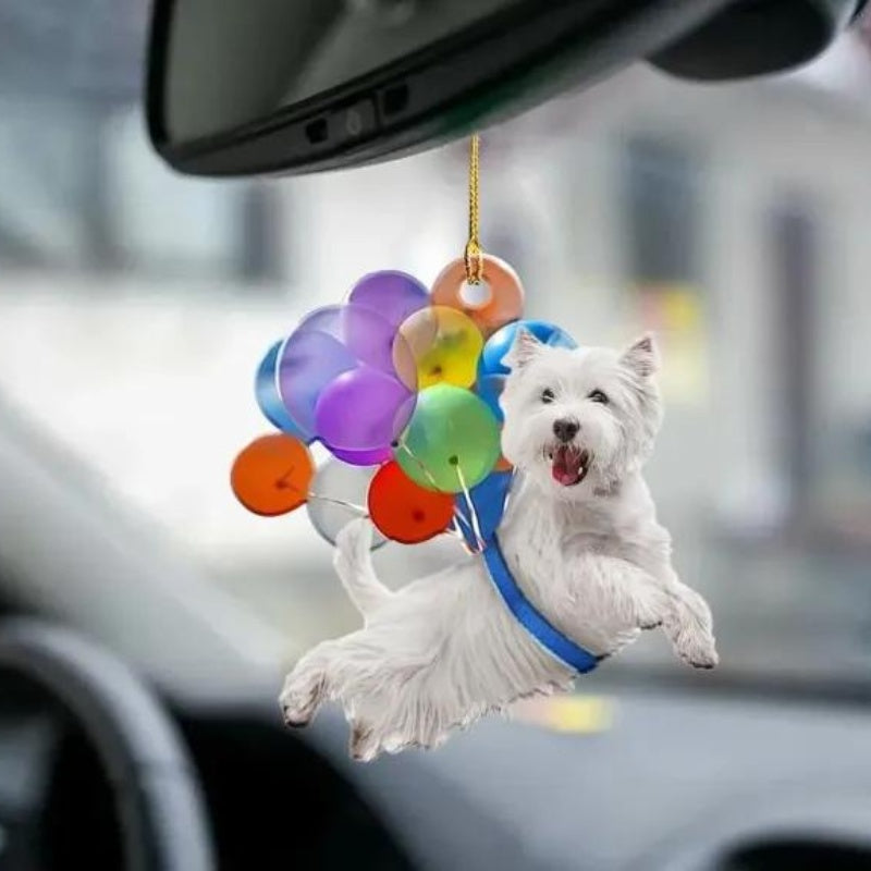 West Highland White Terrier Fly With Bubbles Car Hanging Ornament BC017-Jolura