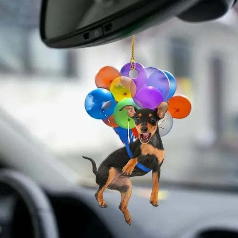 Miniature Pinscher Fly With Bubbles Car Hanging Ornament BC021-Jolura