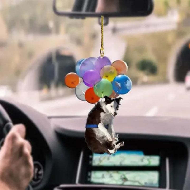 Border Collie Fly With Bubbles Car Hanging Ornament BC022-Jolura