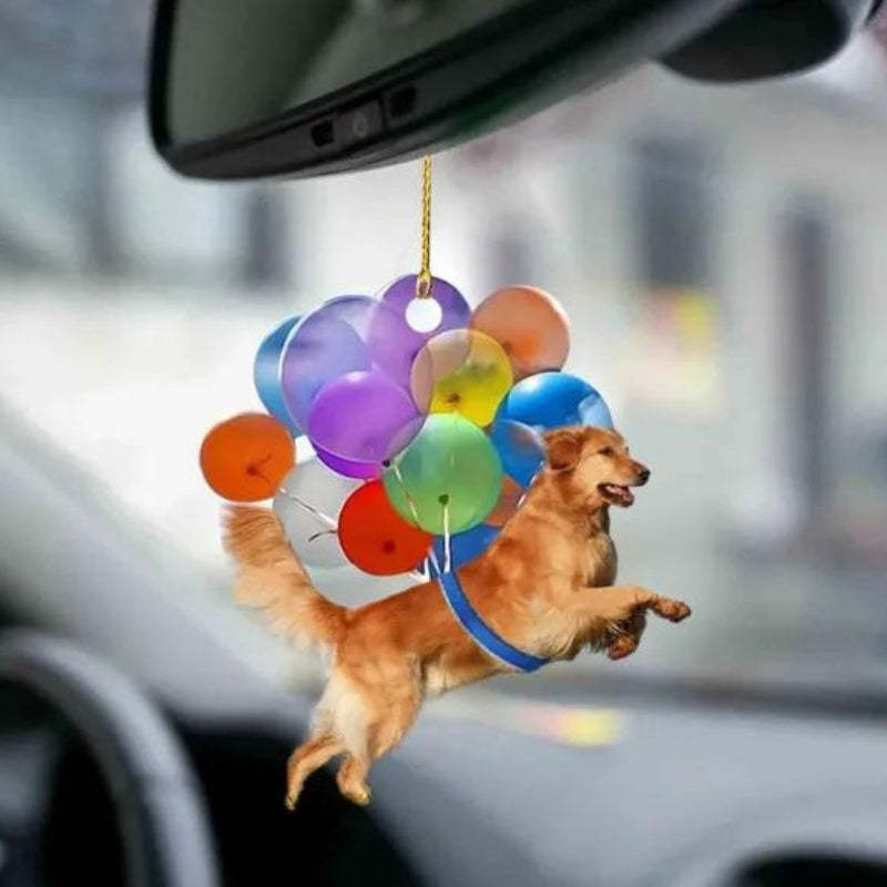 Golden Retriever Fly With Bubbles Car Hanging Ornament BC023-Jolura