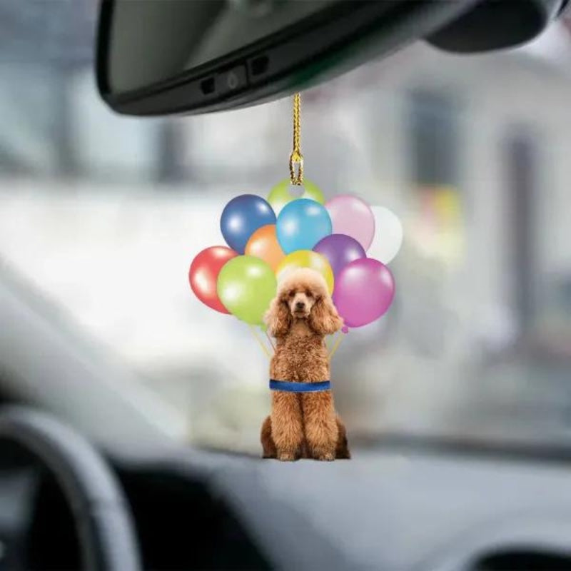 Poodle Fly With Bubbles Car Hanging Ornament BC024-Jolura
