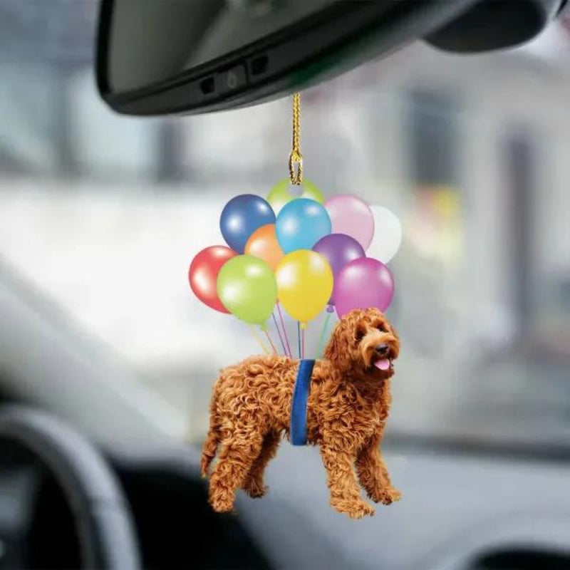 Labradoodle Fly With Bubbles Car Hanging Ornament BC033-Jolura