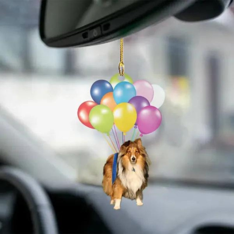 Shetland Sheepdog Fly With Bubbles Car Hanging Ornament BC034-Jolura