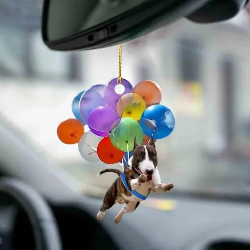 Bull Terrier Fly With Bubbles Car Hanging Ornament BC037-Jolura