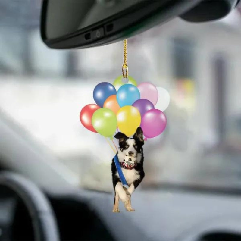 Border Collie Fly With Bubbles Car Hanging Ornament BC043-Jolura