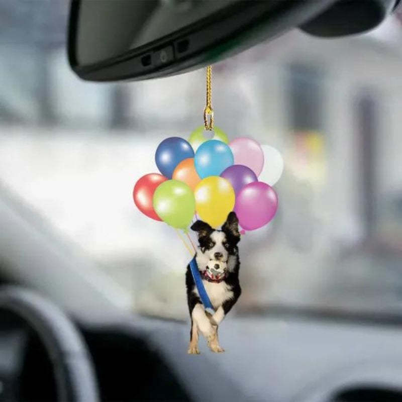 Border Collie Fly With Bubbles Car Hanging Ornament BC043-Jolura