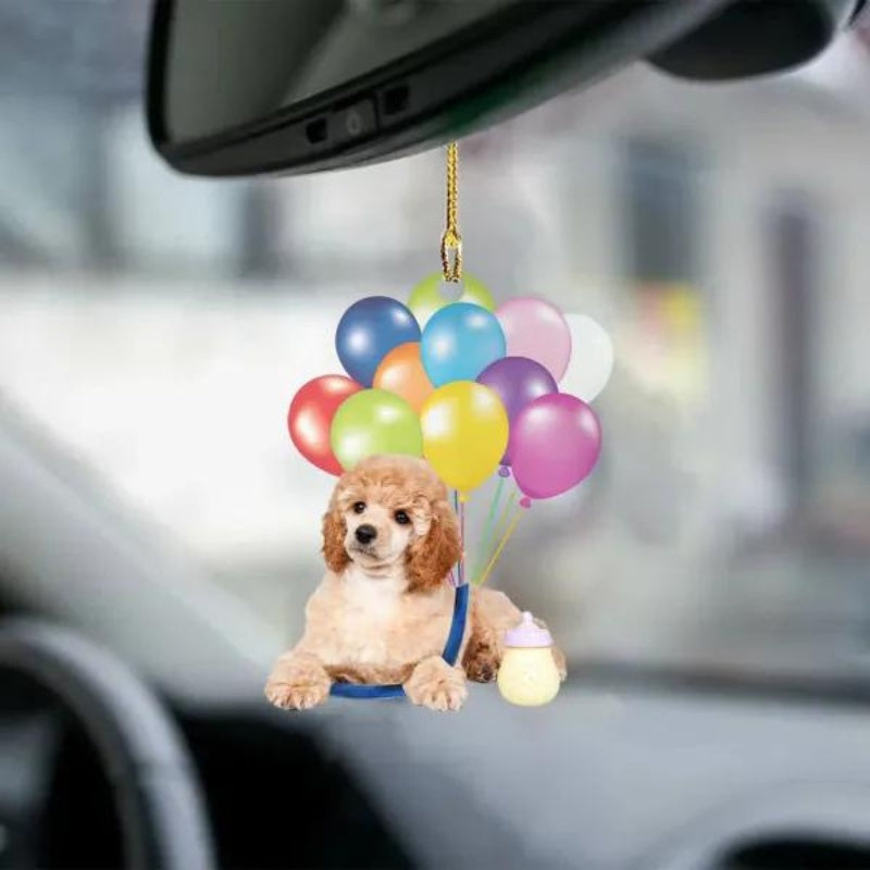 Poodle Fly With Bubbles Car Hanging Ornament BC045-Jolura