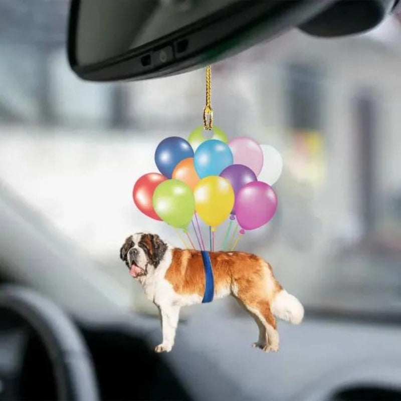 Saint Bernard Fly With Bubbles Car Hanging Ornament BC046-Jolura