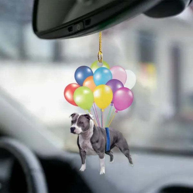 Staffordshire Bull Terrier Fly With Bubbles Car Hanging Ornament BC052-Jolura