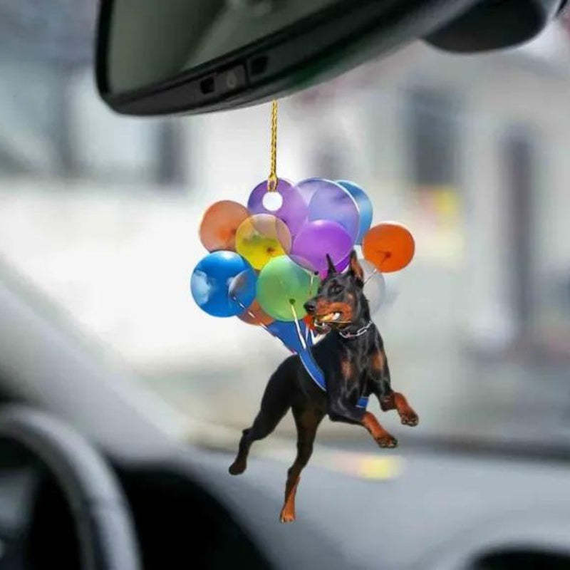 Doberman Pinscher Fly With Bubbles Car Hanging Ornament BC053-Jolura