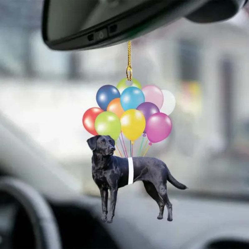 Black Labrador Fly With Bubbles Car Hanging Ornament BC054-Jolura