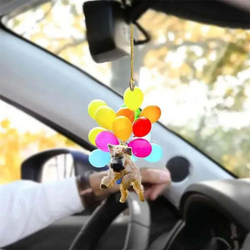 Mixed Breed Poodle Fly With Bubbles Car Hanging Ornament BC057-Jolura