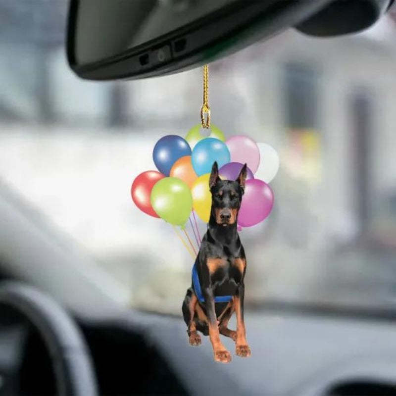 Doberman Fly With Bubbles Car Hanging Ornament BC058-Jolura