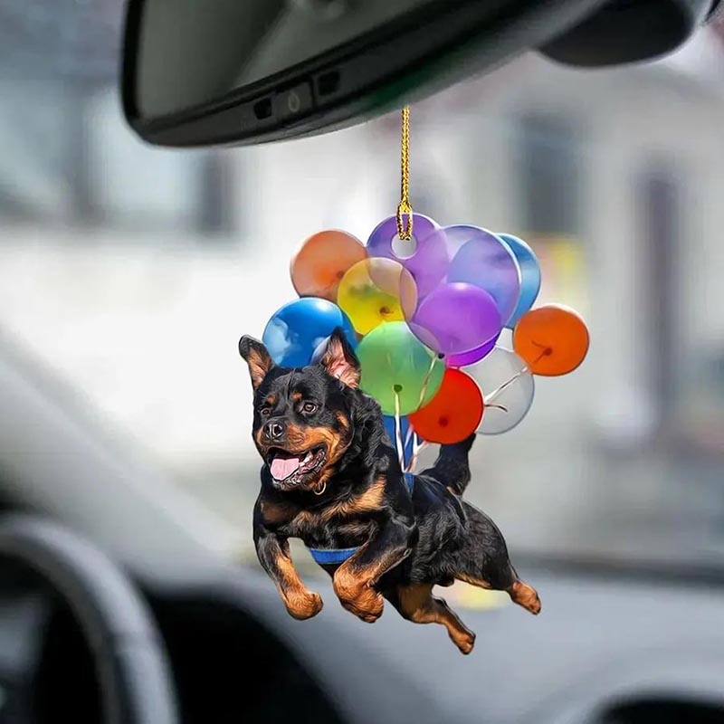 Rottweiler Dog Fly With Bubbles Car Hanging Ornament BC062-Jolura
