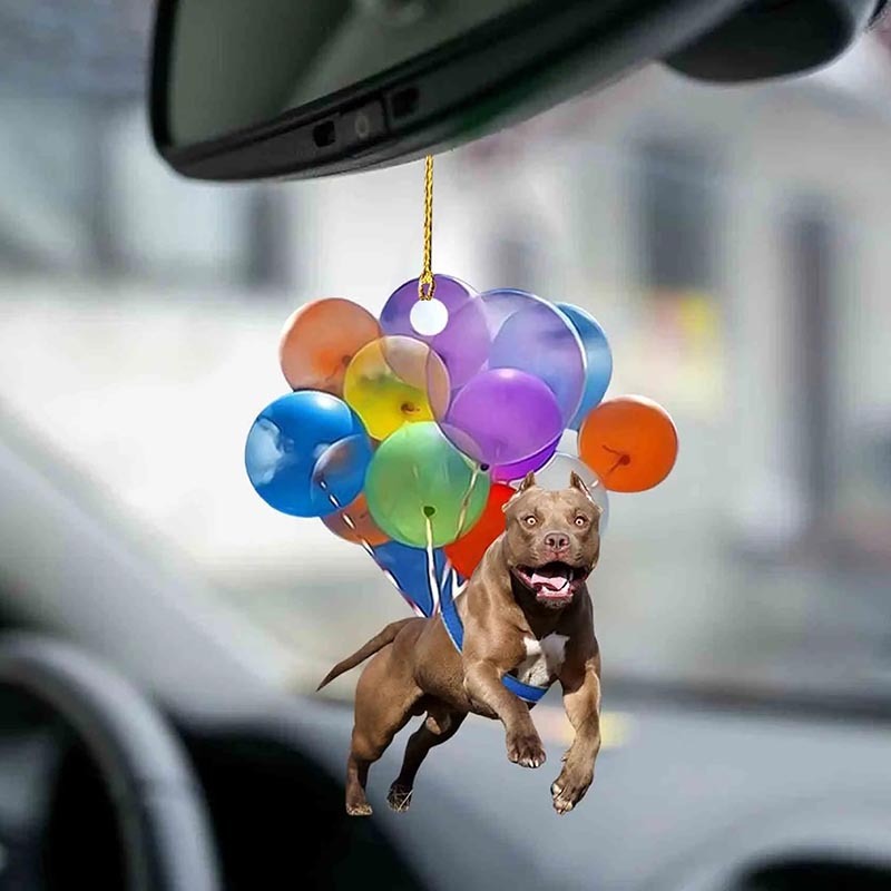 Pitbull Fly With Bubbles Car Hanging Ornament BC064-Jolura