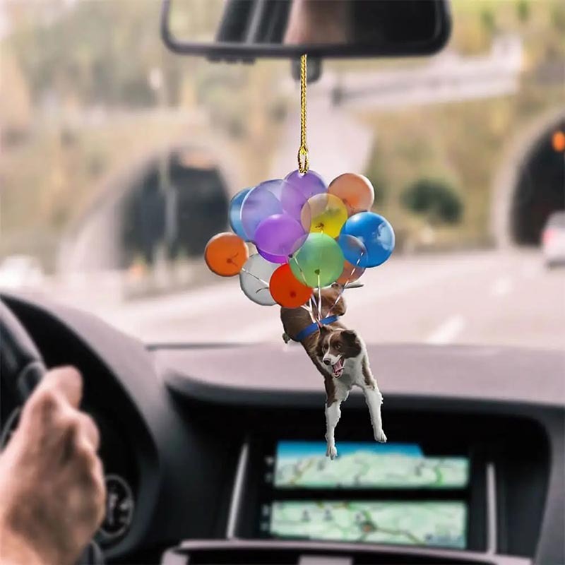Border Collie Dog Fly With Bubbles Car Hanging Ornament BC065-Jolura