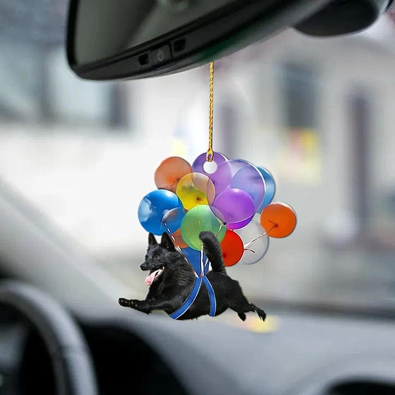 Schipperke Fly With Bubbles Car Hanging Ornament BC070-Jolura