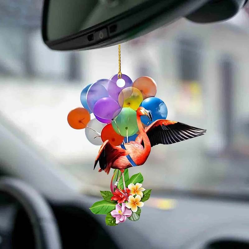 Flamingo Fly With Bubbles Car Hanging Ornament BC073-Jolura