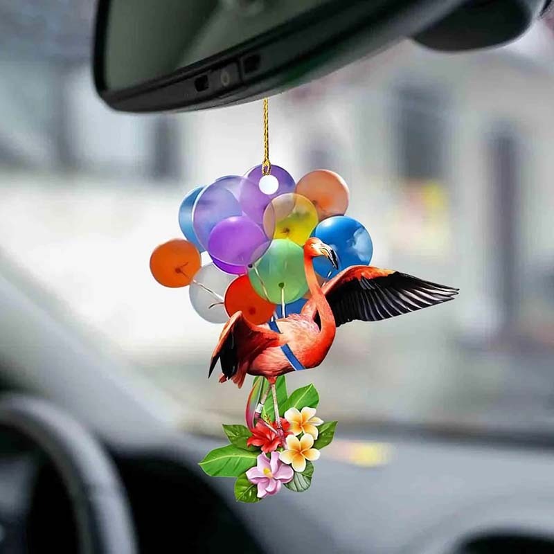 Flamingo Fly With Bubbles Car Hanging Ornament BC073-Jolura